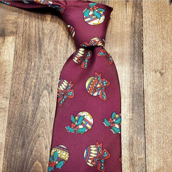 Christmas Ornament Tie by Barbara Blank All Silk - Picture 6 of 6